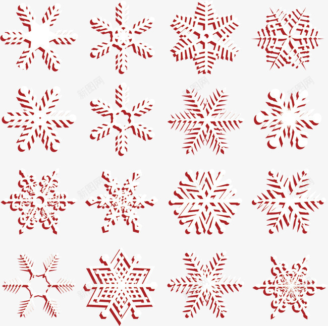 雪花png免抠素材_新图网 https://ixintu.com 六角形 几何图形 圣诞素材 平面设计 背景素材 花纹底纹 雪花