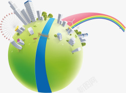彩虹地球商务插图高清图片