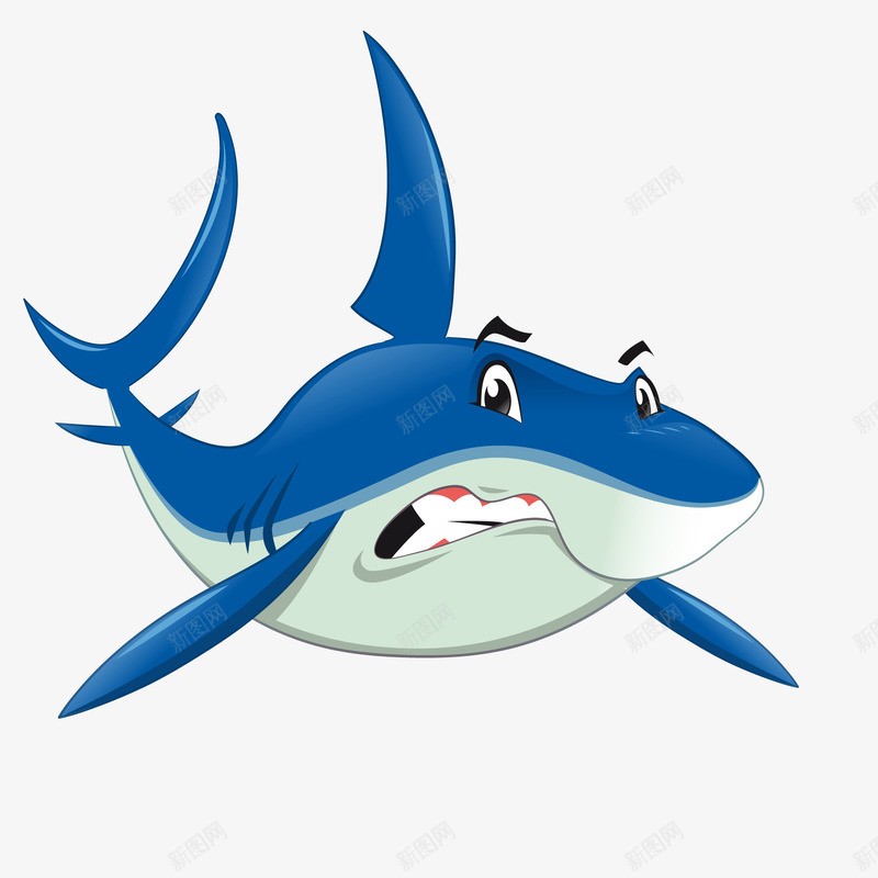 卡通鲨鱼动物矢量图ai免抠素材_新图网 https://ixintu.com 动物设计 卡通 手绘 海洋动物 矢量图 蓝色 跳跃的鲨鱼 鲨鱼 鲨鱼头像
