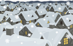 房顶是雪的小房子雪景元素矢量图高清图片