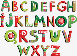 糖果色字体数字字母糖果色卡通字圣诞高清图片