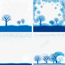 树木卡片雪花树木卡片装饰矢量图高清图片