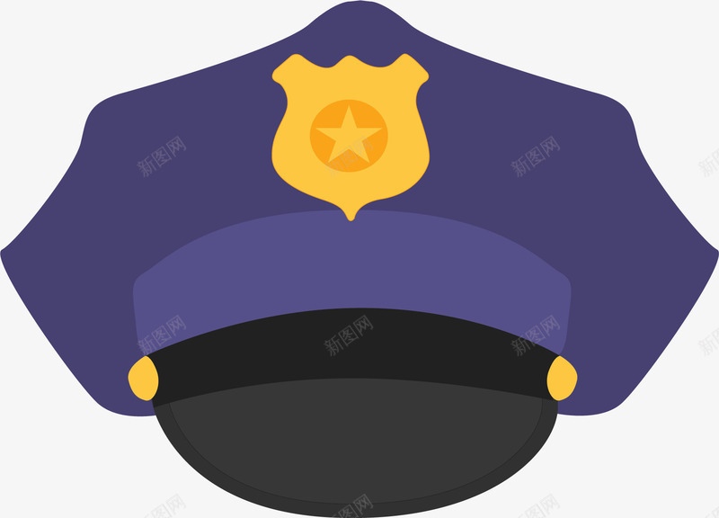 蓝色警察戴的帽子矢量图ai免抠素材_新图网 https://ixintu.com 卡通帽子 帽子 矢量png 蓝色帽子 警察帽 警察帽子 矢量图