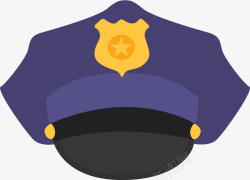 蓝色警察戴的帽子矢量图素材