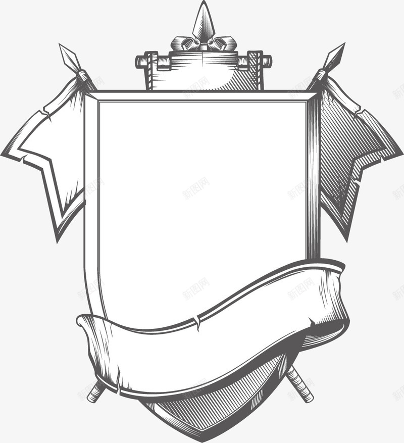 古典中世纪元素png免抠素材_新图网 https://ixintu.com 中世纪素材 古典 旗子 欧式 盾牌
