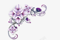 立体紫色花素材