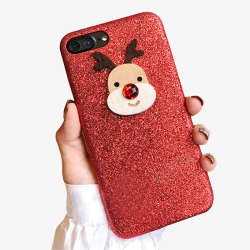 红色亮片红色亮片圣诞手机壳高清图片