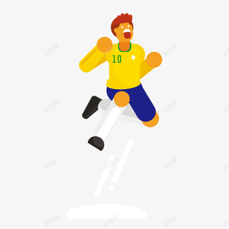 卡通开心跳起来的足球队员矢量图eps免抠素材_新图网 https://ixintu.com 体育 体育足球 兴奋 兴奋动作 兴奋的氛围 卡通 卡通足球 卡通队员 巴西 巴西足球 巴西队员 开心 开心表情 矢量图 表情 足球 足球队员