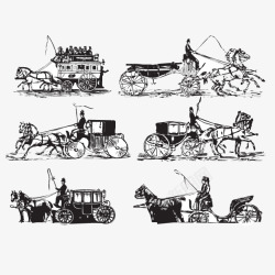 黑白的马车中世纪马车高清图片