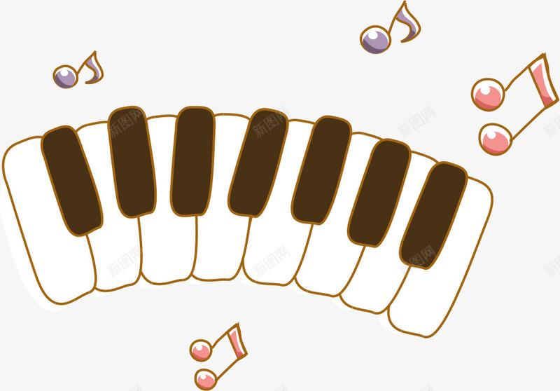 键盘乐器png免抠素材_新图网 https://ixintu.com AI 乐器 卡通 手绘 线条 键盘 音乐 音符