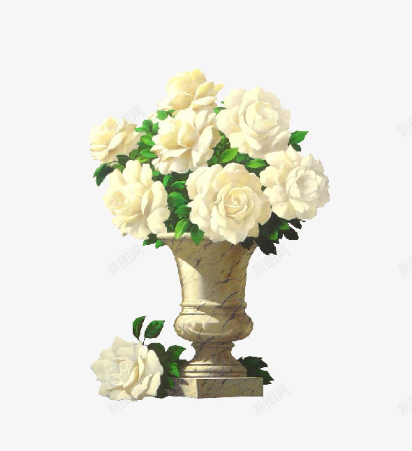 白色花朵盆栽png免抠素材_新图网 https://ixintu.com 白色花朵 盆栽 花 花朵