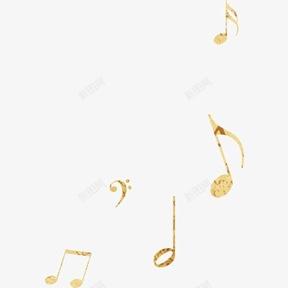 金色音符png免抠素材_新图网 https://ixintu.com 创意音符 跳动的音符 音符免扣元素 音符素材 音符装饰