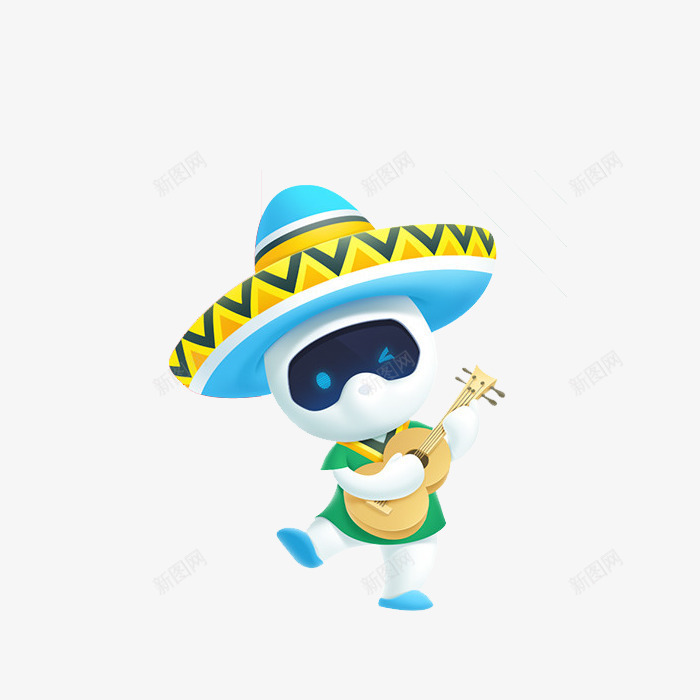 墨西哥元素的小人png免抠素材_新图网 https://ixintu.com 卡通 墨西哥 小人 弹吉他 舞蹈 音乐