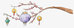 春节多彩灯笼挂饰素材