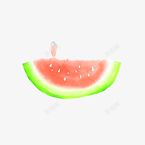 水彩西瓜png免抠素材_新图网 https://ixintu.com 夏季水果 彩色西瓜 水彩西瓜 甜美可口 红色 装饰图案