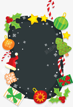 冬季圣诞节黑板背景素材
