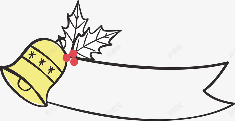 金色铃铛标题框png免抠素材_新图网 https://ixintu.com 圣诞节 圣诞铃铛 矢量png 金色铃铛 铃铛