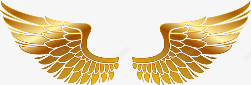翅膀png免抠素材_新图网 https://ixintu.com 手绘 金色 金色的翅膀