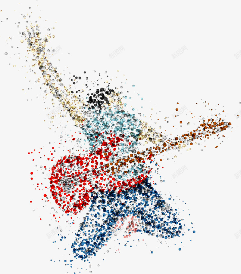 弹吉他的人物png免抠素材_新图网 https://ixintu.com 人物 人物抽象 创意人物 卡通人物 吉他 圆点人物 弹吉他