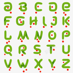 松枝字母26个绿色松枝字母高清图片