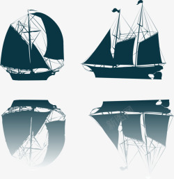 船帆船剪影集合素材