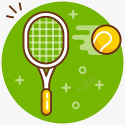 绿色的网球拍素材