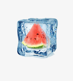 冰块里的樱桃冰块里的西瓜高清图片