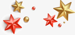 红色珠子节日装饰星星高清图片