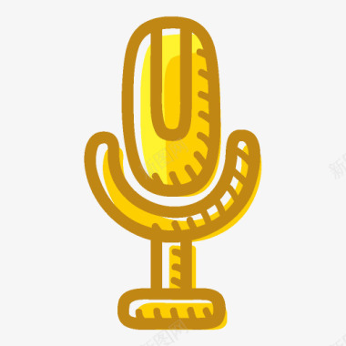 黄色的麦克风icon图标图标