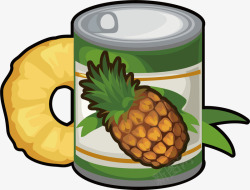 菠萝罐头菠萝罐头和鲜果矢量图高清图片