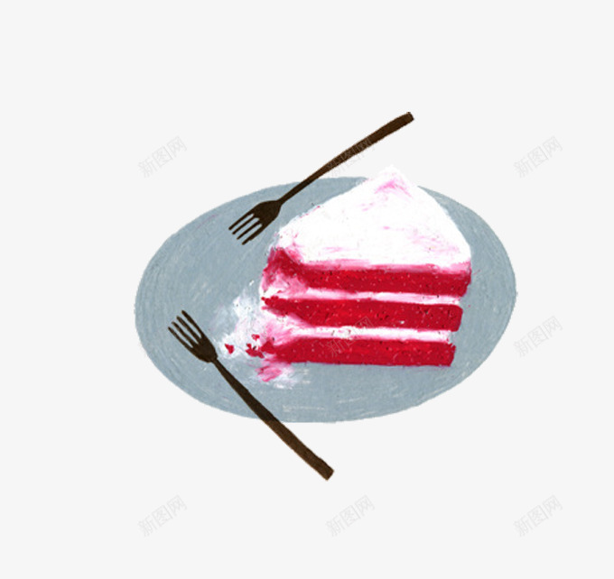 手绘草莓奶油蛋糕png免抠素材_新图网 https://ixintu.com 手绘 手绘蛋糕 甜点 草莓蛋糕