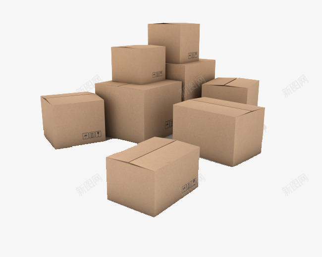一堆纸箱png免抠素材_新图网 https://ixintu.com 一堆 产品实物 纸箱 黄色