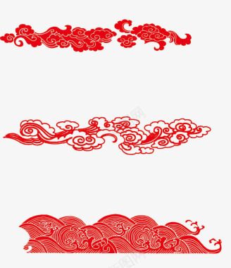 底纹中国风红色祥云底纹图标图标