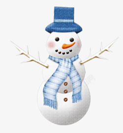 带蓝围巾的雪人卡通雪人高清图片