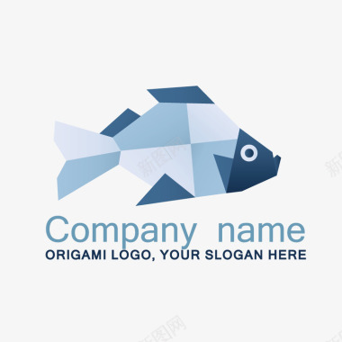 公司logo鱼水产色块徽章图标图标
