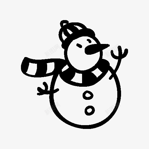 黑色圣诞节雪人图标png_新图网 https://ixintu.com 图标 圣诞节 雪人 黑色
