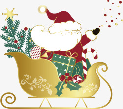圣诞节雪橇车免费下载圣诞老人圣诞节送礼物矢量图高清图片