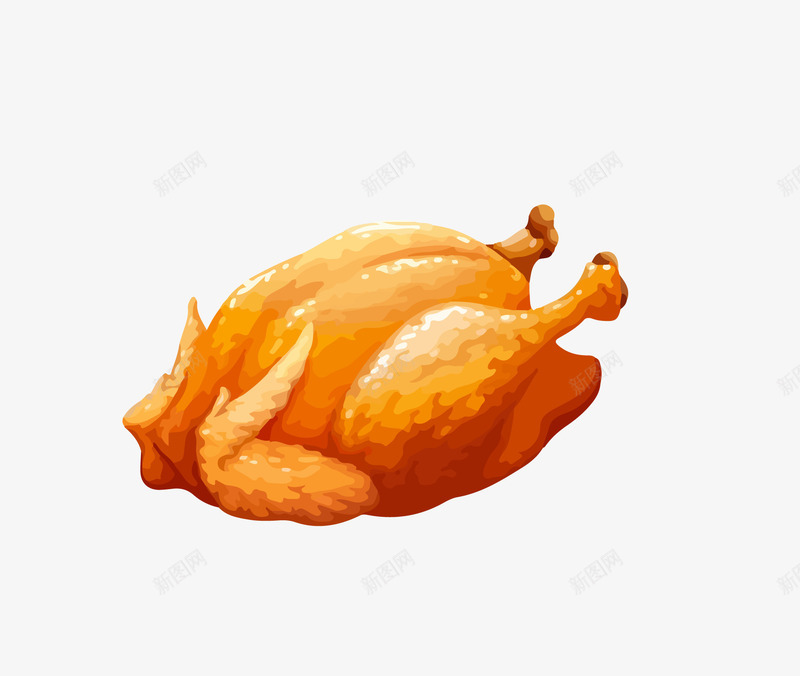 整只鸡矢量图图标ai_新图网 https://ixintu.com icon 图标 整只鸡 美食 食物 鸡 鸡尖 鸡翅 鸡肉 矢量图