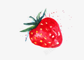 卡通手绘水彩草莓png免抠素材_新图网 https://ixintu.com 卡通 手绘 水彩 草莓
