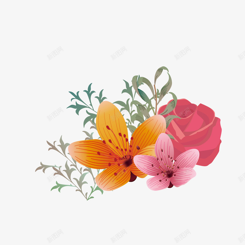 花朵一丛矢量图eps免抠素材_新图网 https://ixintu.com 一丛 一堆花 图案 花丛 花朵 矢量图