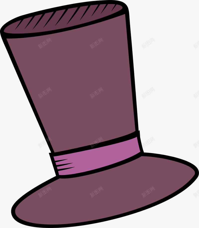 紫色卡通爵士帽png免抠素材_新图网 https://ixintu.com 万圣节 吸血鬼 妖魔鬼怪 惊悚恐怖 爵士帽 礼帽 紫色帽子 鬼节
