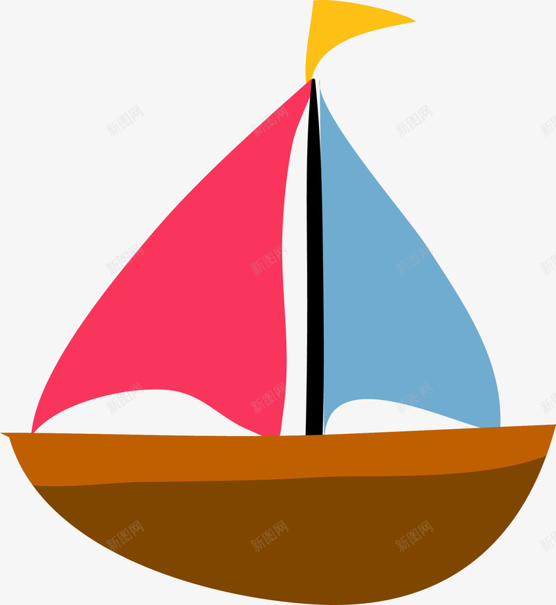 儿童玩具棕色小船png免抠素材_新图网 https://ixintu.com 一个船 儿童玩具 帆船 棕色小船 玩具小船 童趣