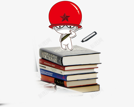 手绘扁平带着红帽子的小孩站在书本上png免抠素材_新图网 https://ixintu.com 书本 小孩 扁平 红帽子