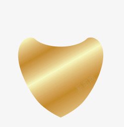 心形盾牌金色心形矢量图图标高清图片