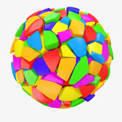 彩色几何块圆球素材