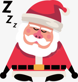 在躺椅上睡觉的老人睡觉打呼噜的圣诞老人矢量图高清图片