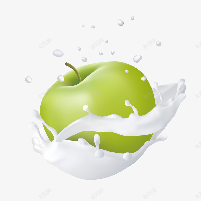 手绘飞溅的苹果牛奶png免抠素材_新图网 https://ixintu.com 手绘牛奶 手绘苹果 水果牛奶 苹果png 飞溅的牛奶 飞溅的牛奶png