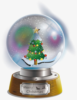 圣诞玻璃球美丽光效圣诞树水晶球矢量图高清图片