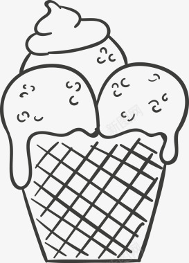 卡通融化的冰淇淋图标图标
