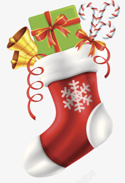 节日精灵圣诞袜子礼物盒高清图片